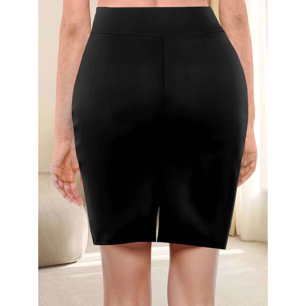 High-Waisted Tight Fit Mini Skirt - Stretchy Soft Fabric, Slim Bodycon Silhouette, Timeless Solid Colors XJ260309