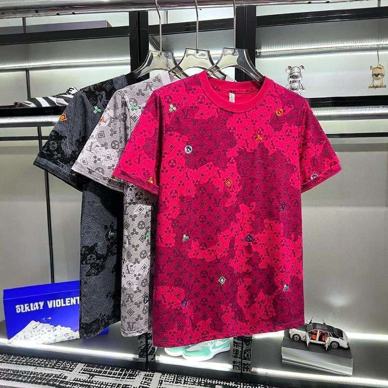Summer New Fashionable Commuter Round Neck Versatile Printed Short Sleeve T-shirt Simple Large Asia Size