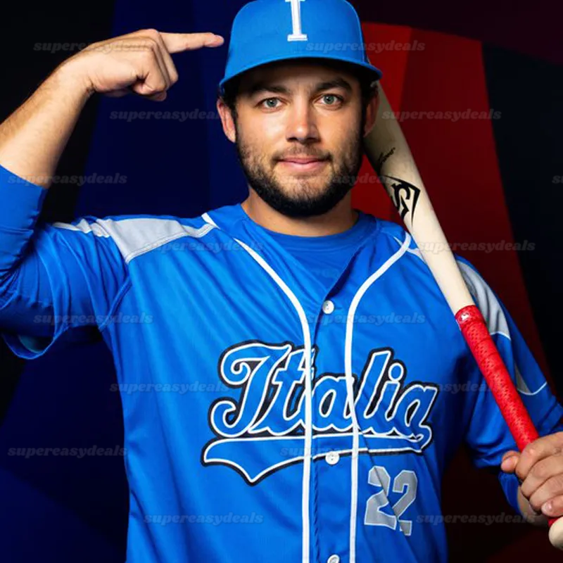 Italy 2026 Baseball Jersey Pasquantino Caglianone Nola Teel Ercolani Morabito Antonacci Lorenzen Ottavino Fischer Aldegheri Russo Custom Stitched Casual Wear