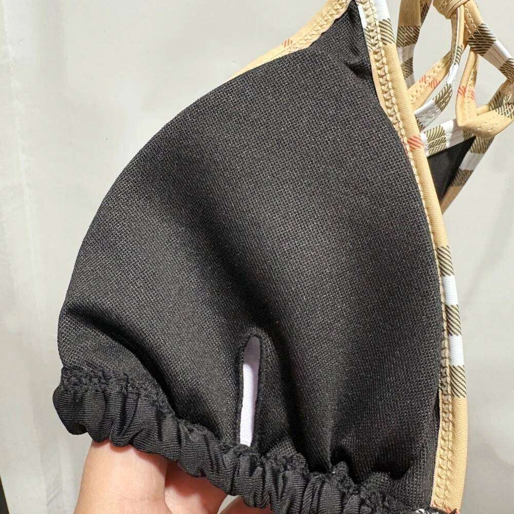 Luxury Brand Design Sexy Black Print Bikini 2 piece Set Women Halter Elastic Thong Swimsuit Beach Bathing Suit Holiday Beachwear XJ260206