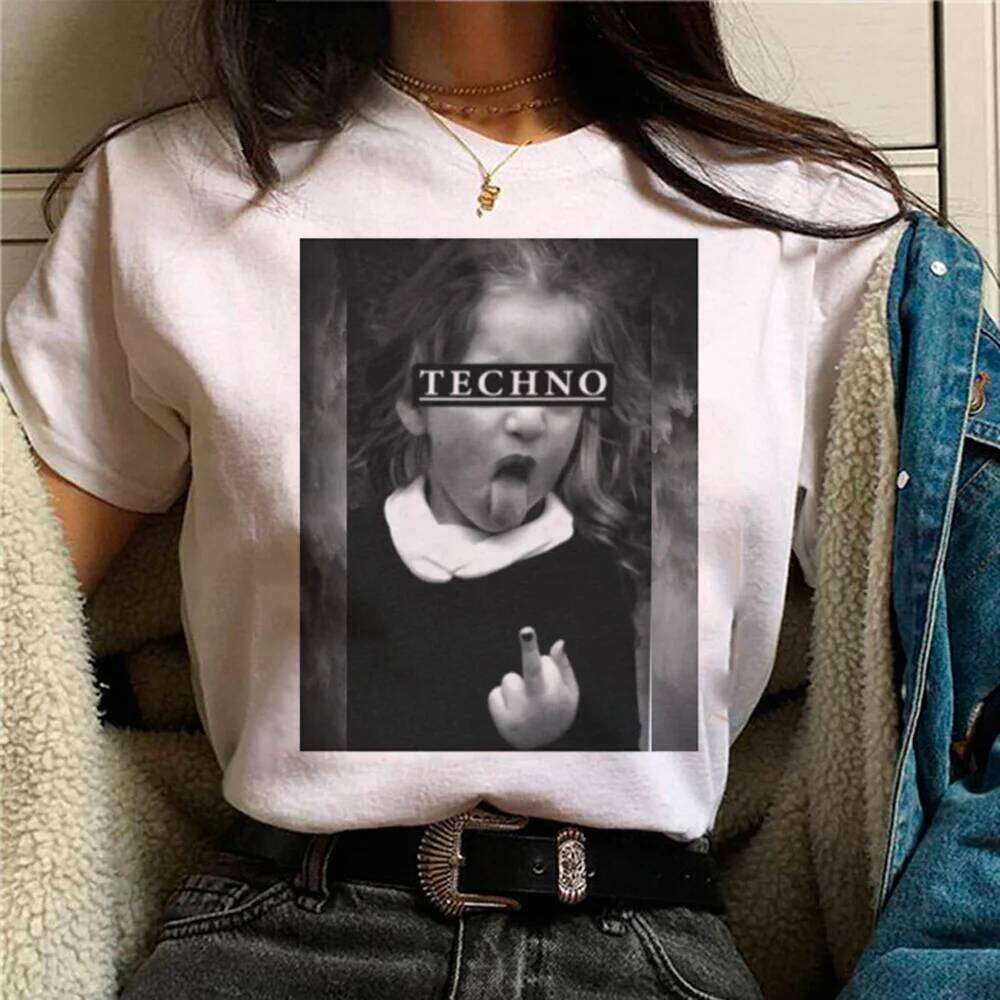 Techno Tee women designer t shirt female manga clothes XJ260306