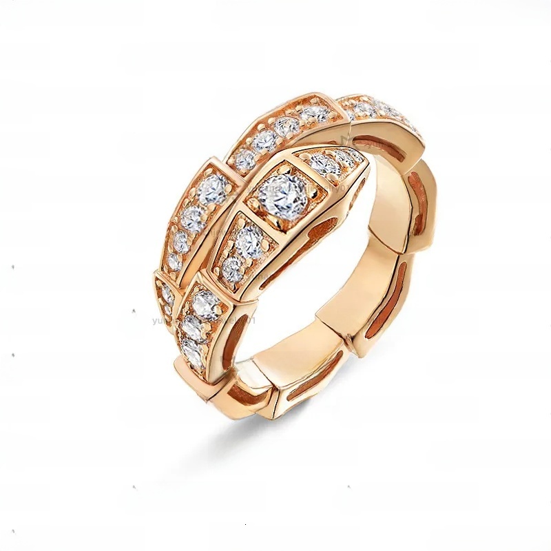 Designer luxury enamel plain ring; spirit snake open ring small group high-end sense of male and female couple rings 01