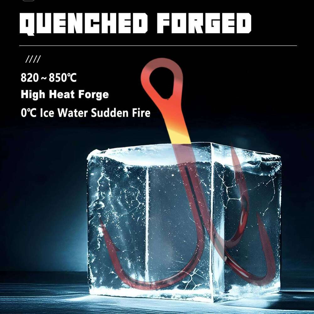 9KM 25Pcs Treble Hooks Red Fishing Triple Hook for Freshwater & Saltwater, High Carbon Steel S260305