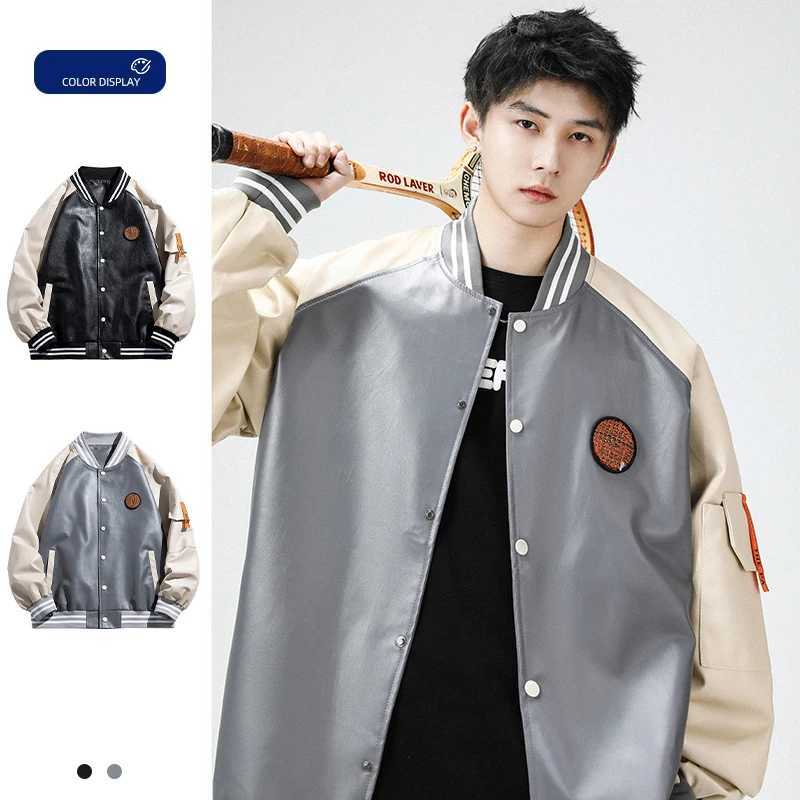 Couple Jacket Bomber Jackets American Woman Outerwear High Street Embroidered PU Leather Jacket Mens Loose Match Baseball Coat M260309