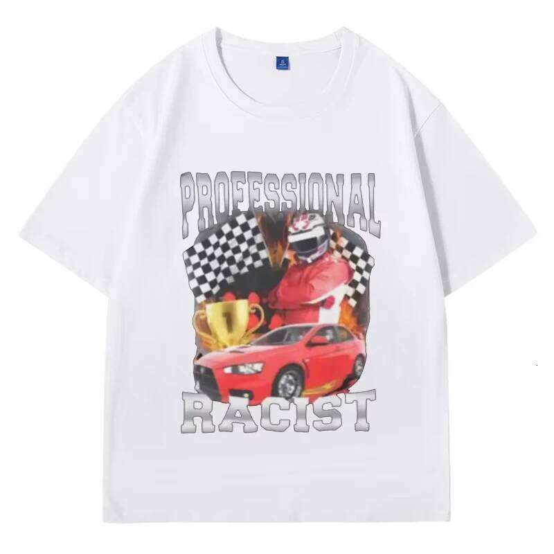 Professional Racist Unisex T-Shirt Offensive Funny Meme T Shirt Men's Women Fashion Retro Hip Hop Short Sleeves Tees XJ260306