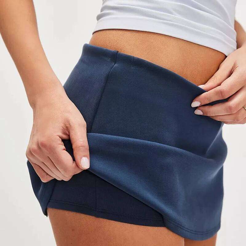 Women's Mini Skorts Casual Stylish Simple Solid Low Rise Short Skirt for All Seasons XJ260309