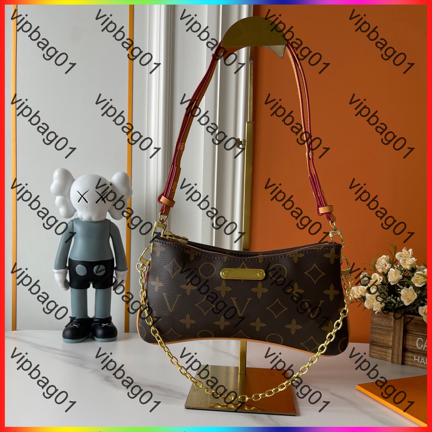 5A Luxury Designer Bag Liv pochette Shoulder Bag Women's Leather Easy Pouch On Strap Bag Denim Crossbody Bags Fashion Wallet Old Flower Vintage Classic Purse Handbag