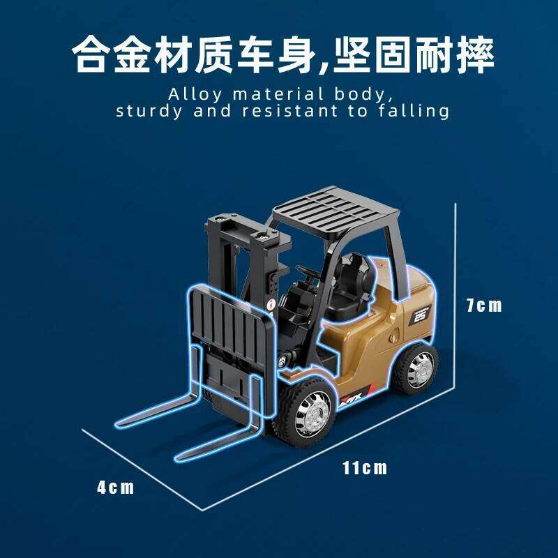 1/64 Forklift Mini Semi-proportional 2.4G Rc Car Bluetooth Alloy Remote Control Engineering Vehicle Children Toys Ask Nanfeng C260306