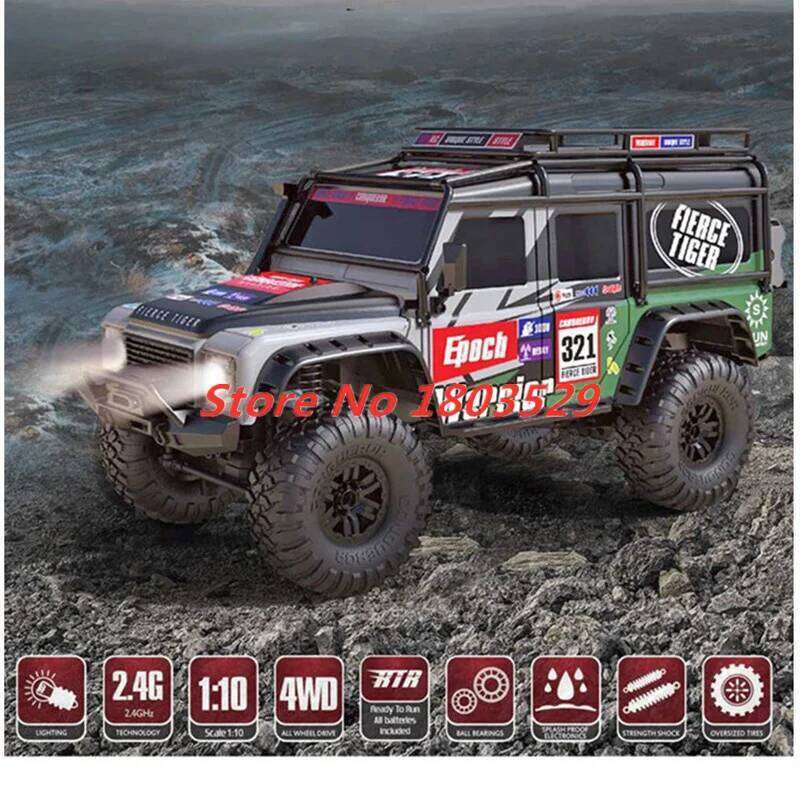 2.4G 1:10 4WD Professional 47CM Large RC rc Beast Rock Crawler Climbing Truck Headlight High Speed Remote Control Car Gift C260306