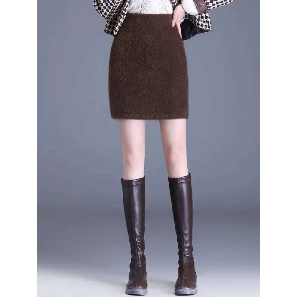 Y2k Skirts Women Fluffy All-match Mini Aesthetic Harajuku Elegant Famous Lady Cleanfit Fashion Knitted Autumn Faldas Streetwear XJ260309