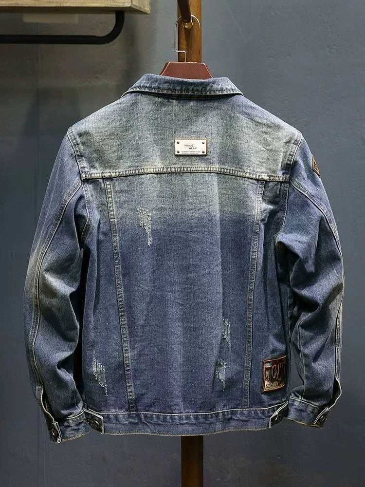 Slim Fit with Embroidery Denim Jackets Man Casual Trendy Original Fast Delvery Cheap Price Stylish Rock Y2k Cowboy Coat for Men M260309