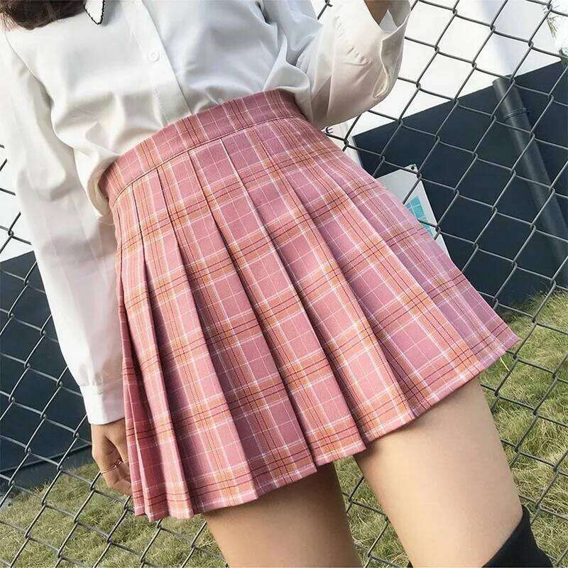Women's Plaid Tennis Short Pleated, Zipper, High Waist Lining, Mini Skirt, Sexy, New, Summer Fashion, Y2k, 2023 XJ260309