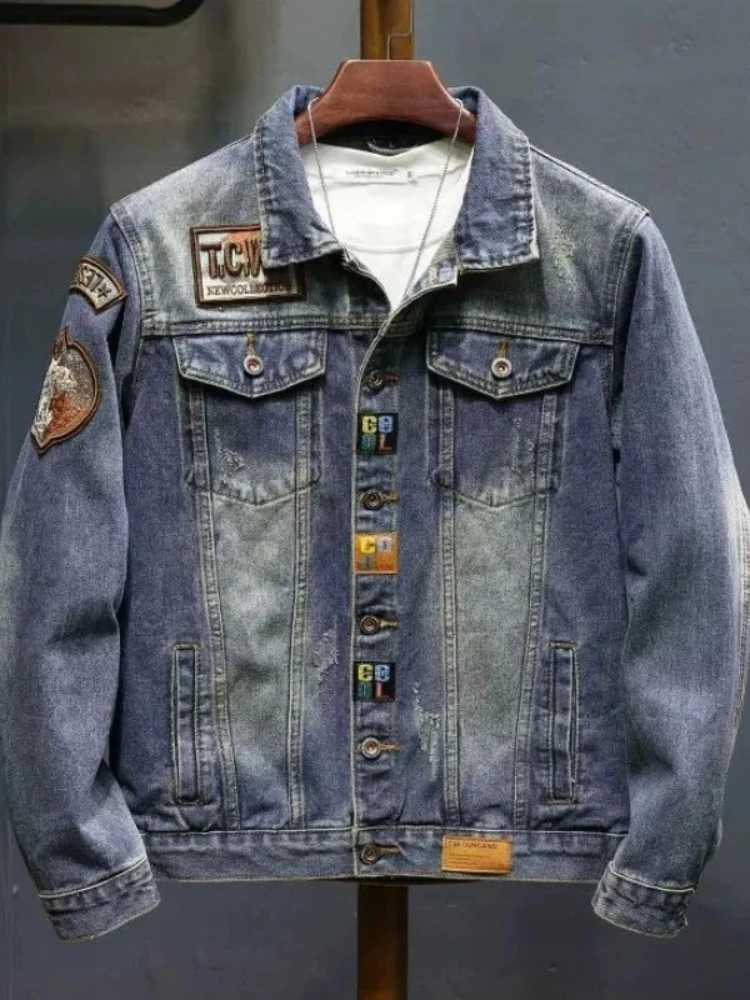 Slim Fit with Embroidery Denim Jackets Man Casual Trendy Original Fast Delvery Cheap Price Stylish Rock Y2k Cowboy Coat for Men M260309
