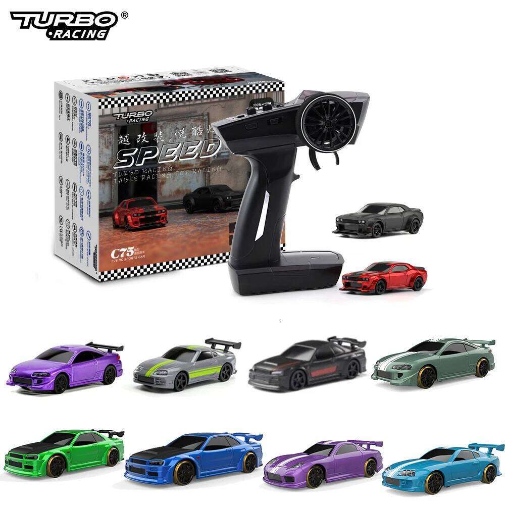 Turbo Racing 1:76 C64 C63 C61 C62 C72 C73 C74 C75 RTR Flat Running Toys on Road RC Drift Car With Gyro Radio For Kids and Adults C260306