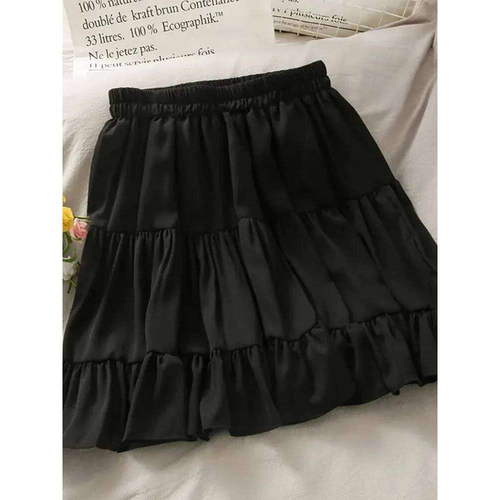 Women's High Waist Pleated Mini Skirt, Korean Fashion, Casual, Short, Black, White, A Line, Sexy, Alt Clothes, Female, Summer XJ260309
