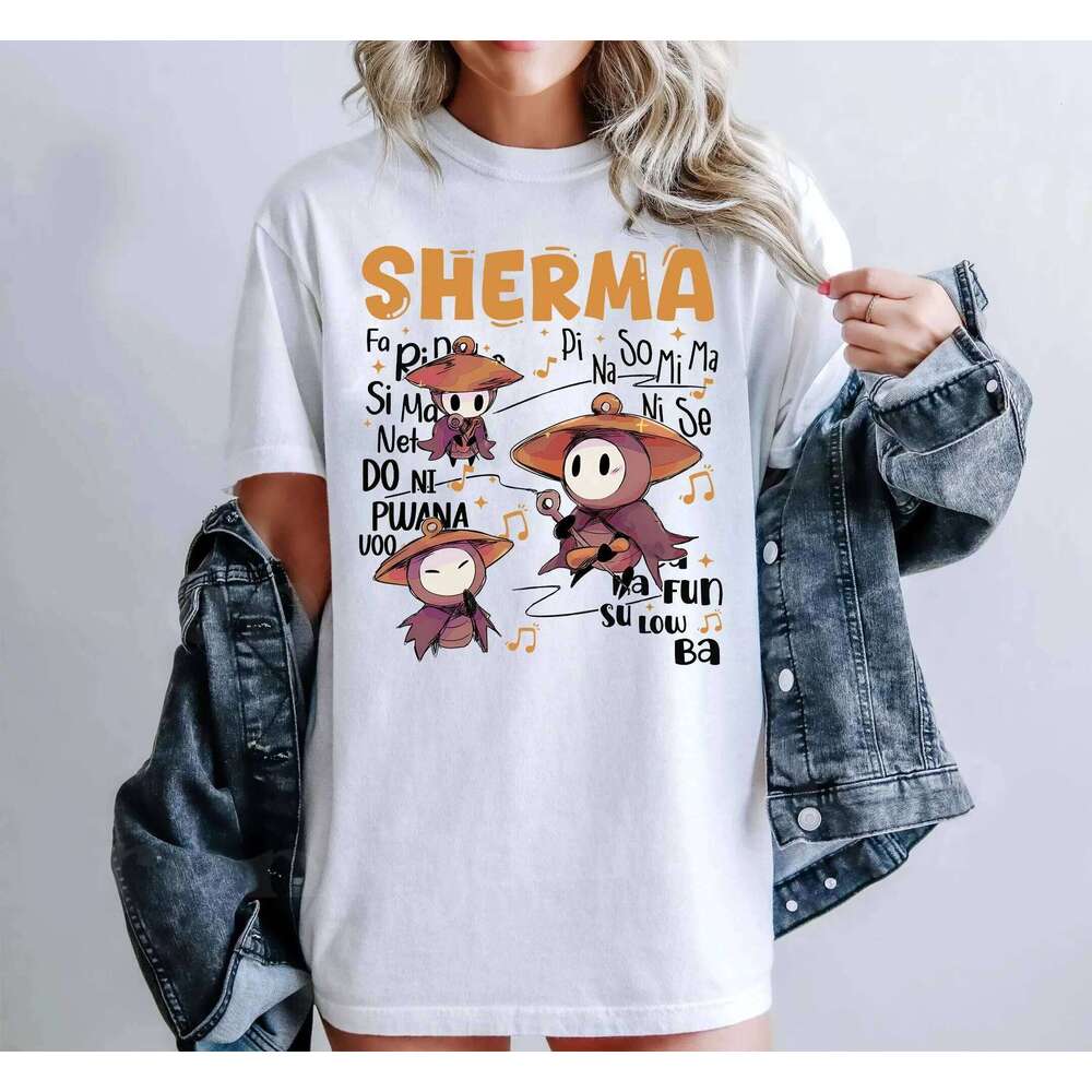 Sherma Song Hollow Knight Silksong Tee Team Cherry Game Short Sleeve Shirt Unisex Men Women All-Season Clothing XJ260306