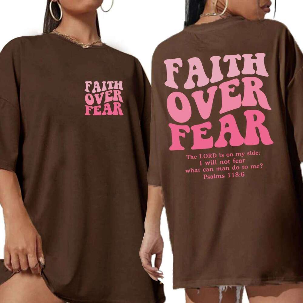 Faith Over Fear Shirt 2025 Christian Oversized Shirts Religious Bible Verse Long Sleeve Jesus T-Shirt body my choice XJ260306