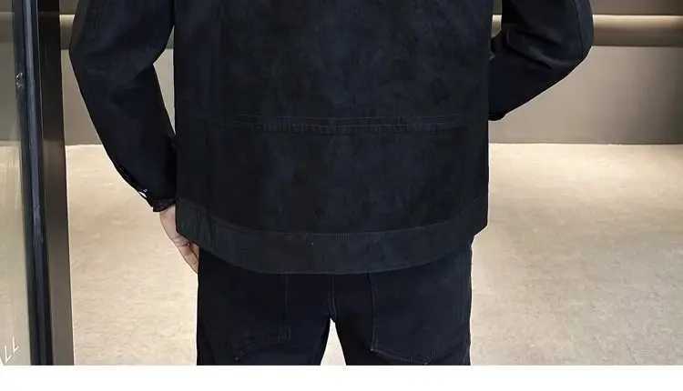 Spring and Autumn 2026 Jacket Mens Trendy Lapel Trend Suede Spring Clothes Mens Jacket Mens M260309