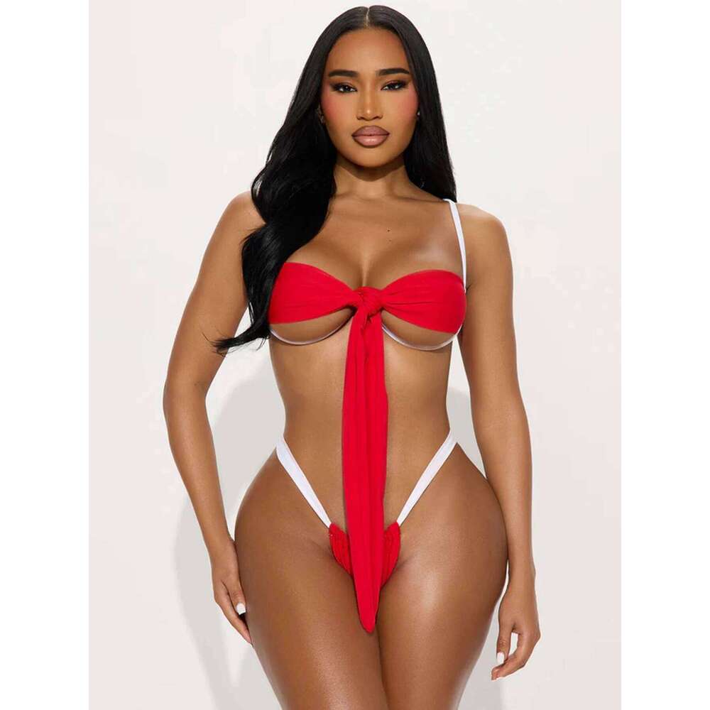 2025 New Sexy Bandage Bikini Sets Swimsuit For Women Swimwear Female Low Waist Bathing Summer Beachwear Swimming Suit Swim XJ260206