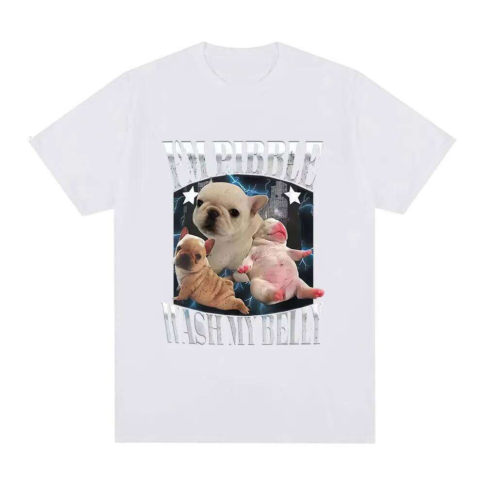 Funny Pibble Wash My Belly Dog Meme Printed T Shirt Women Vintage Fashion T-Shirts Short Sleeve Daily Wear Casual Clothing XJ260306