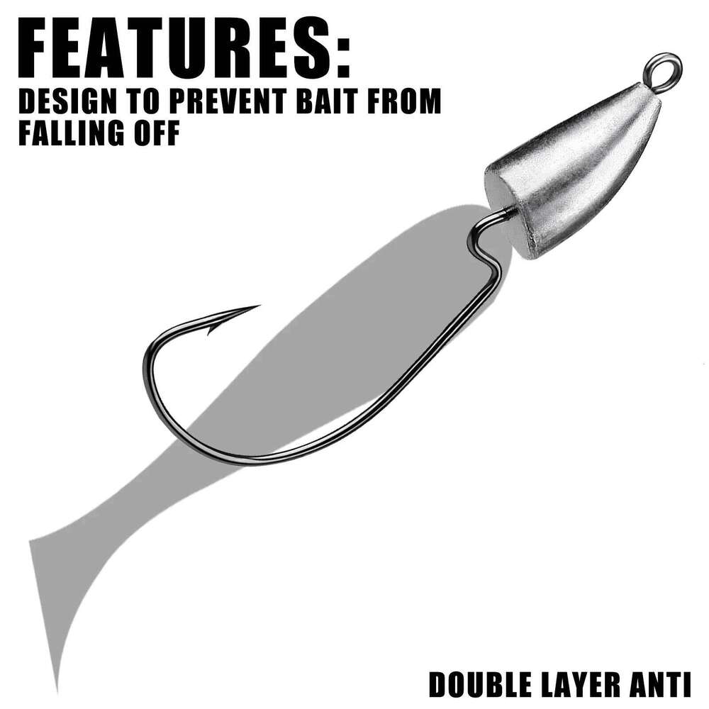 Jighead Fishhooks 10Pcs/lot 1.75g-14g Worm Hook Soft Lure Jig Head Hooks Artificial Bait Fishing Tackle Pike Fish S260305