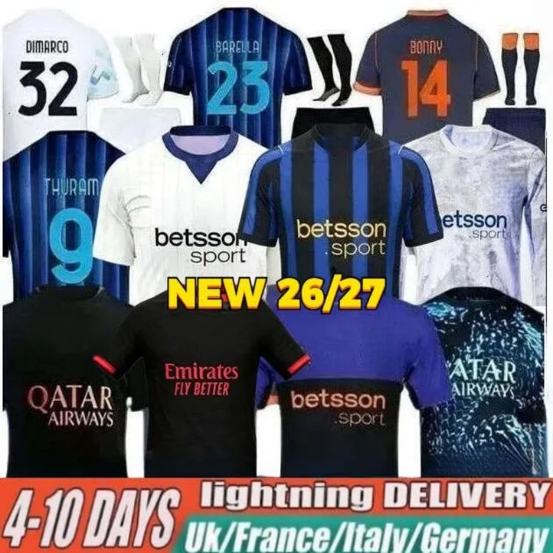 LAUTARO BARELLA 25 26 27 Milans soccer jerseys TAREMI CORREA THURAM DZEKO ASLLANI ARNAUTOVIC DIMARCO DUMFRIES InterS shirt uniforms men kids kit
