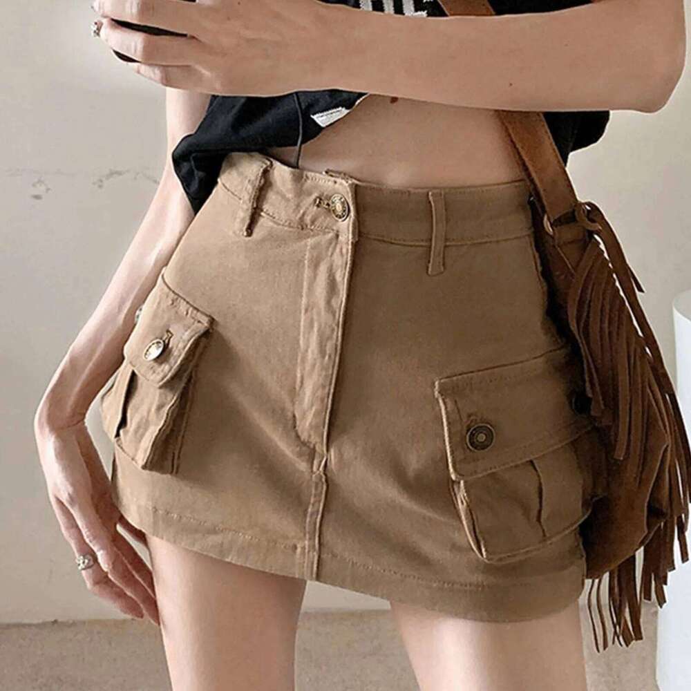 Jean Women's Slip Denim Tooling Showing Thin Half High Waist A Line Short Skirt Long Formal Skirts XJ260309