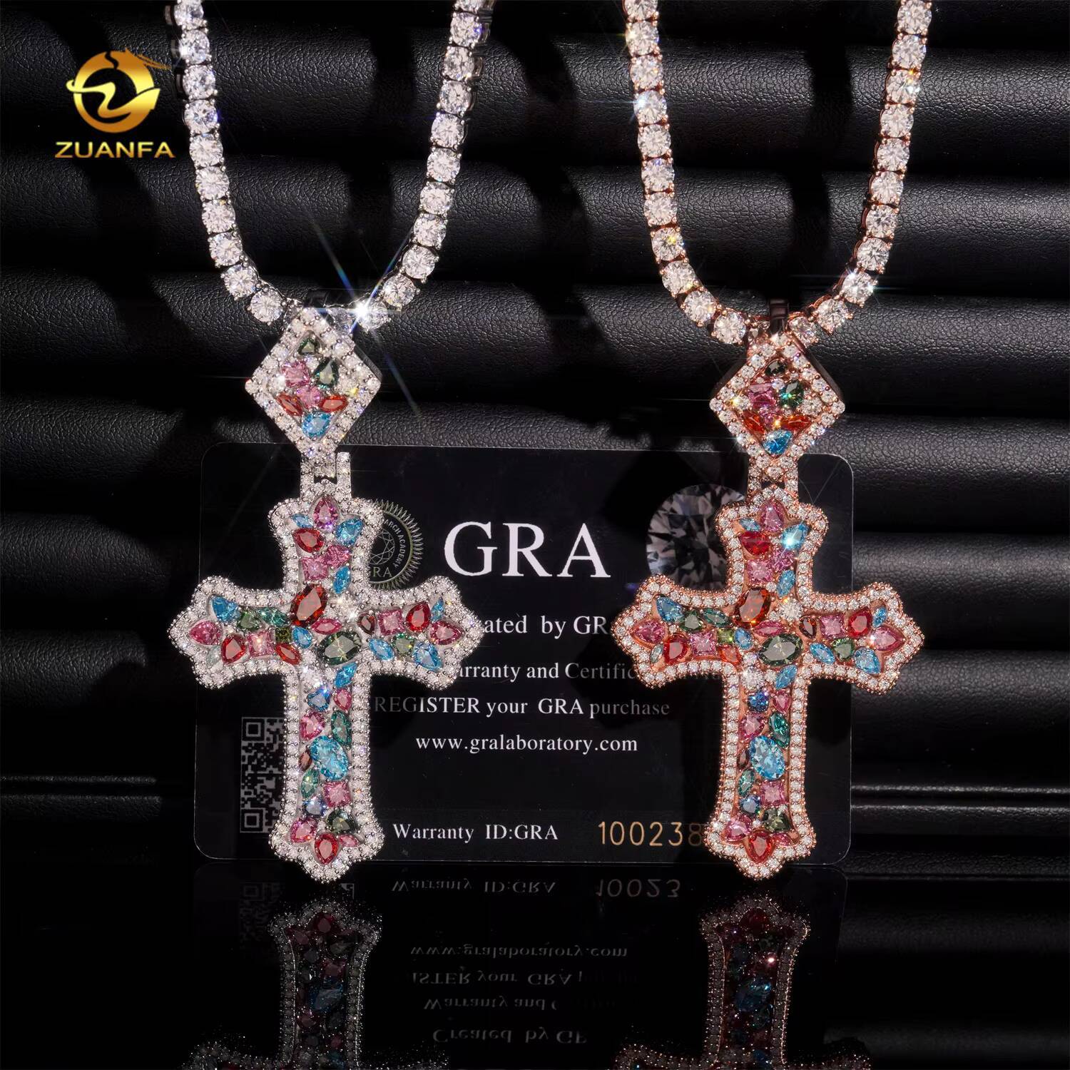 Luxury Cross Pendant Moissanite Hip Hop Jewelry Iced Out Pendant 925 Silver Color Moissanite Cross Pendant