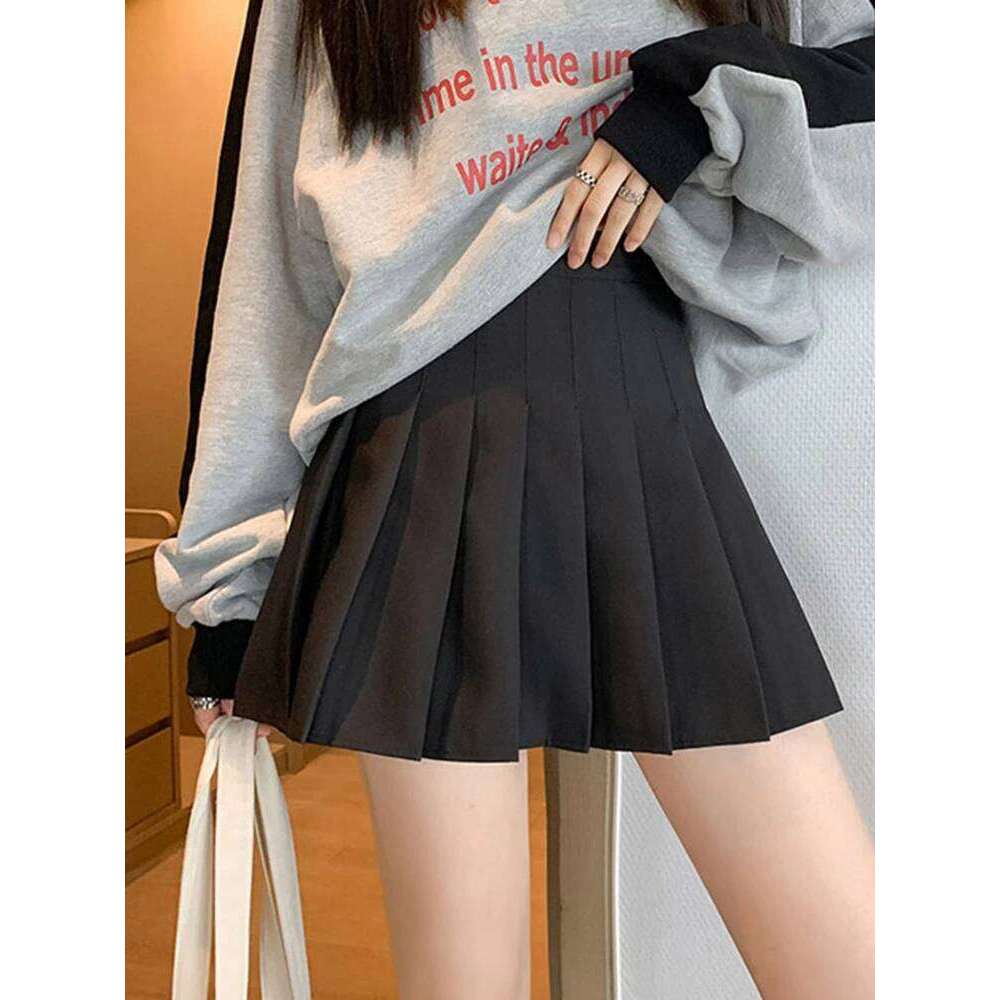 Summer High Waist Zipper Girls Dancing JK Mini White Women Pleated Skirts Black Fashion Student A Line Faldas 2026 XJ260309