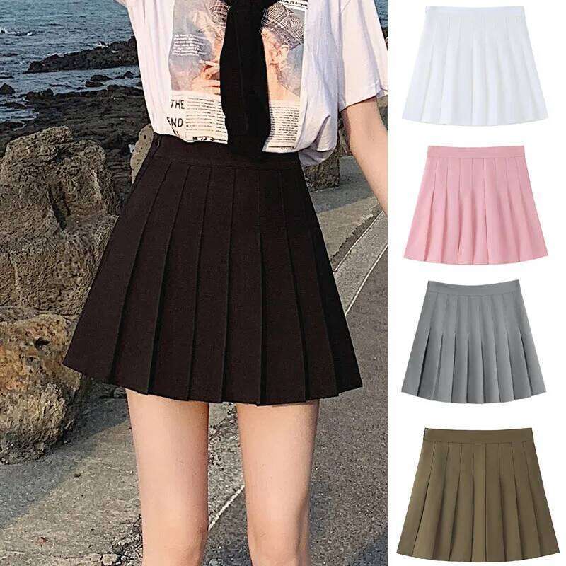 1pcs Spring Summer Womens Mini Girls Pleated Lady High Waist Cute Pink Student Short Skirt JK Uniform Skirts XJ260309