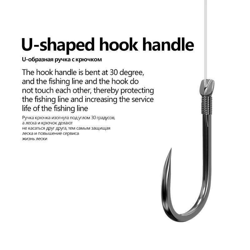 50PCS Barbless Hooks High Carbon Steel Material 1# 2# 3# 4# 5# 6# 7# 8# Crucian Preferred Fishhook Fishing Accessories S260305