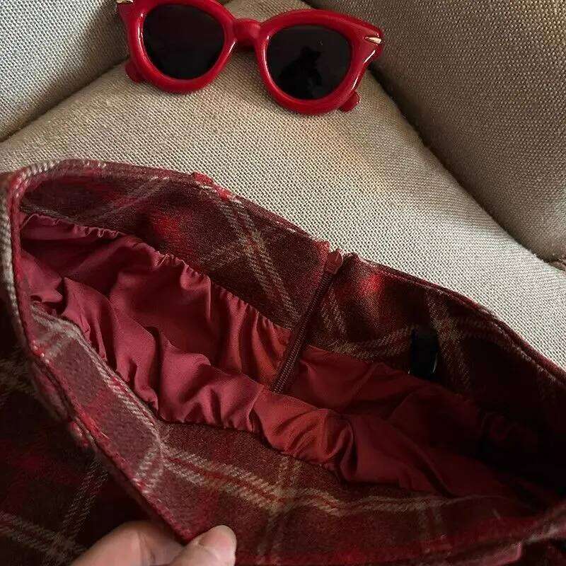 Woman Clothing Y2k Gingham JK Mini Skirts 2000s High Waist Sweet Lace Harajuku Korea A-Line Zipper Girls Vintage Autumn Winter XJ260309