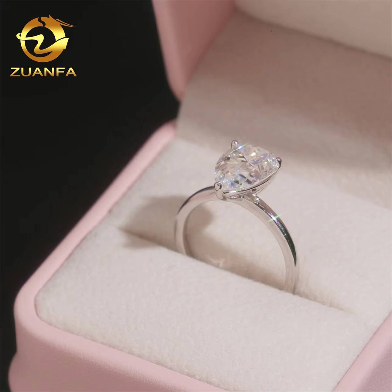 Fine Jewelry Custom GRA Certificated VVS Moissanite Sterling Silver 925 Luxury Wedding Ring Engagement Ring Moissanite for Women