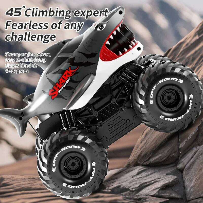 Rc Shark Car Amphibious 2 In1 Electric Water Gun Truck 10M Long Range 2.4G Remote Control Offroad Buggy Vehicles Racing Cars Toy C260306