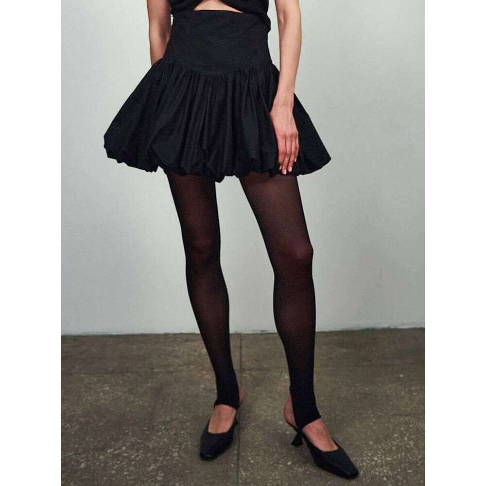 New Women Summer Bubble Casual Solid Color High Waist Mini Skirt for Beach Vacation Club Streetwear Aesthetic Clothes XJ260309