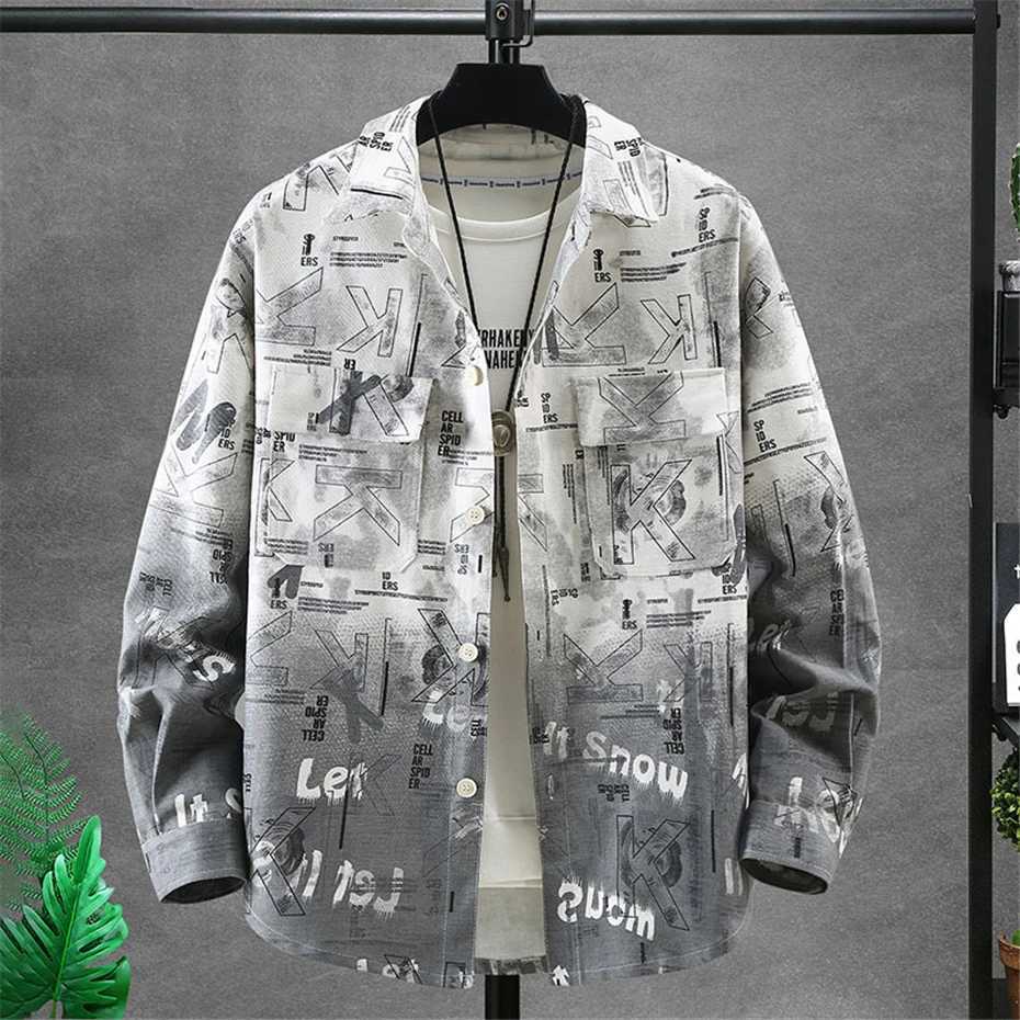 Plus Size 8XL 10XL Denim Jacket Men Spring Denim Coat Letter Graffiti Streetwear Jean Jackets Male Big Size 9XL 10XL M260309