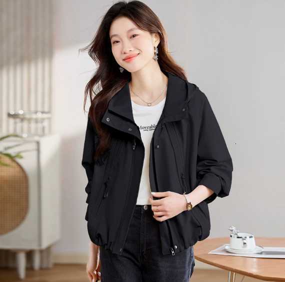 Short style windbreaker coat for women, new spring-autumn style women's clothing, elegant style, petite size, best-selling casual top coat H26030