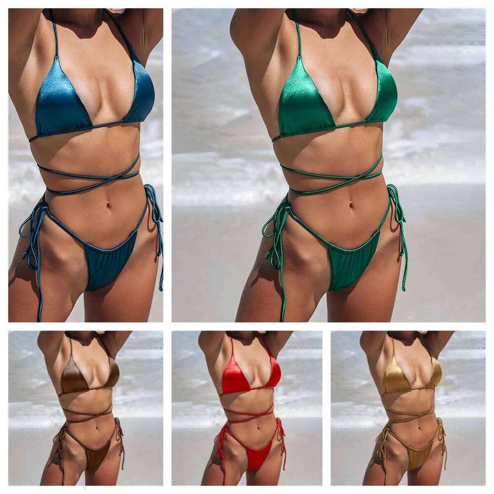 Swimwear Thong Bikini Set 2025 New Swimsuits Woman Sexy Bathing Suits Bikinis Triangle Bandage Female Beachwear Monokini XJ260206