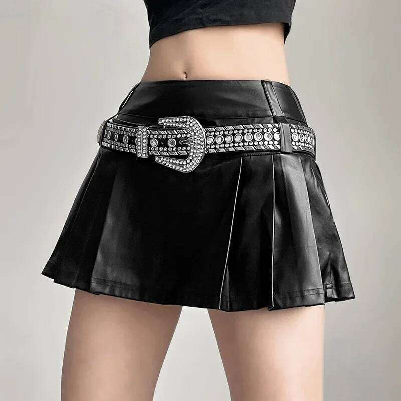 Women Mall Streetwear Punk Sliver Skirt High Waist Pleated Harajuku Cyber Emo Alternative Rave Outfit Female Falda Sexy Mujer XJ260309