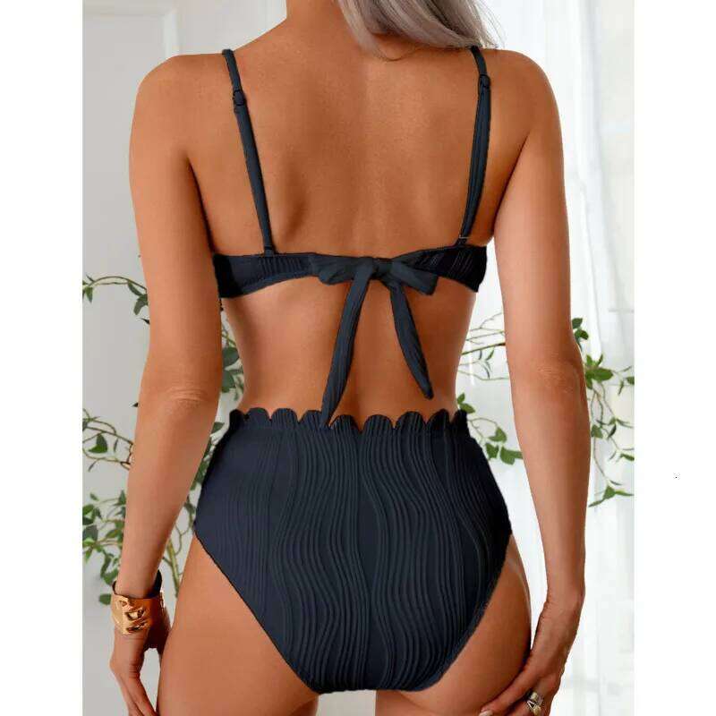 New Sexy Bikinis Black Swimsuits Women's Swimwear Push Up Female Beach Swim Wear Bathing Suits High Waist Bikini Set Pool Bather XJ260206