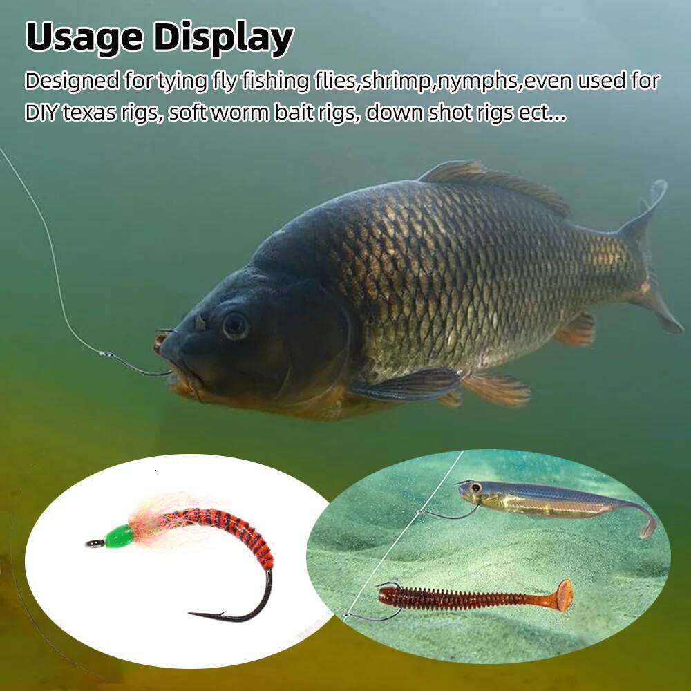 Wifreo 50pcs #4-#12 Small Size Wacky Nymphs Soft Shrimp Fly Tying Hook Drop Shot Rigs Crank Worm Trout Bass Fishhook S260305