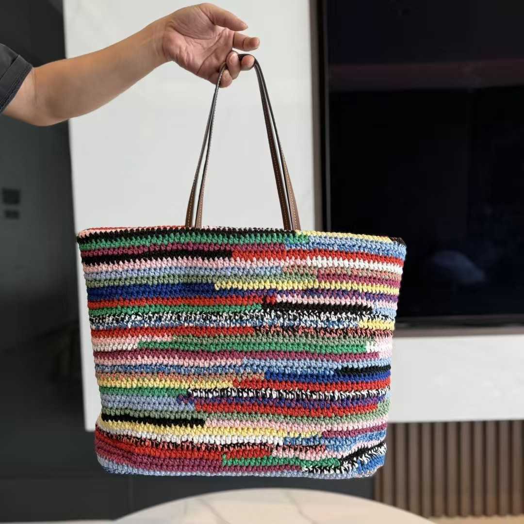 Rainbow tote bag luxury bag Leather Marccjacobs Designer the Tote Bag Women Men High Quality Handbag Capacity Shopping Eming Letter Square Shoulder totebag bd2