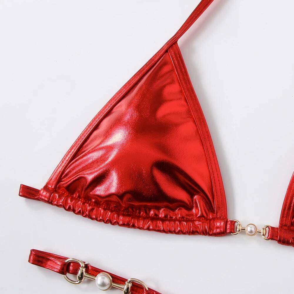 Para Praia Thong Swimsuit Women Halter Micro Bikini Set 2025 Solid Swimwear Brazilian Bathing Suit Beachwear XJ260206