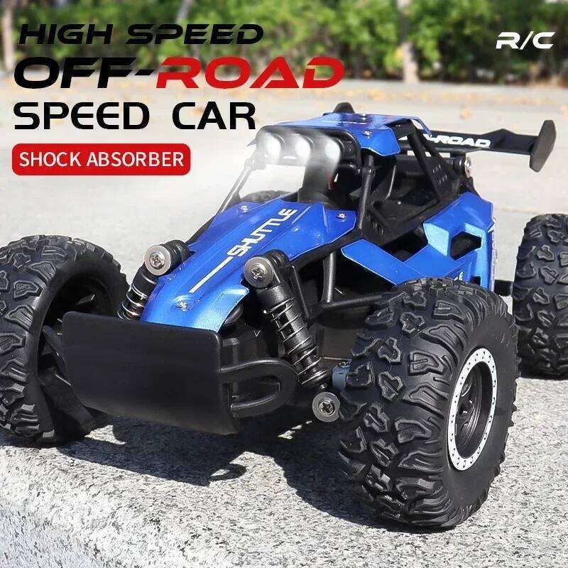 New RC 1:16 2WD with LED Light 2.4G 20KM/H High Speed Off-Road Climbing Remote Control Car Toy Gifts for Boys Girls Kids C260306