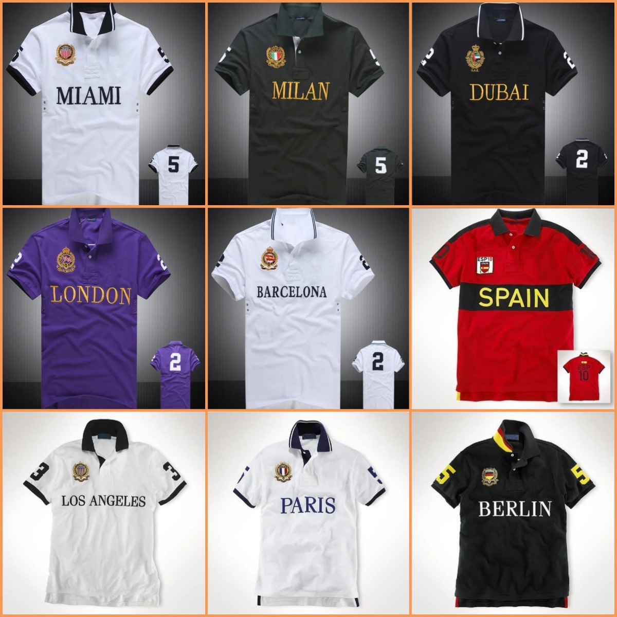 Men's Polo Cotton Casual Embroidery Designer Polos Shirts T Shirt City Name Chicago New Summer York Short Sleeve Tees