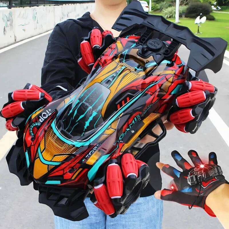 WLtoys F1 Drift RC With Led Lights Music 2.4G Glove Gesture Radio Remote Control Spray Stunt Car 4WD Electric Children Toys C260306