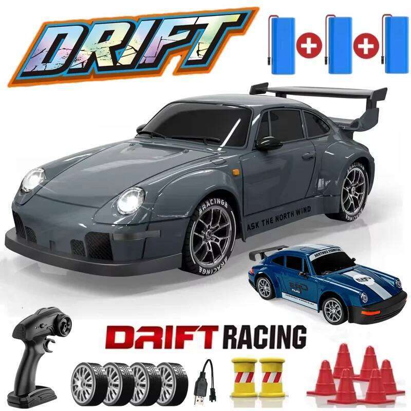 4WD RC Drift Car With LED Light 2.4G Radio 20KM/h High Speed Remote Control Racing Cars Vehicle Model Toy Gift for Boy Girl Kid C260306