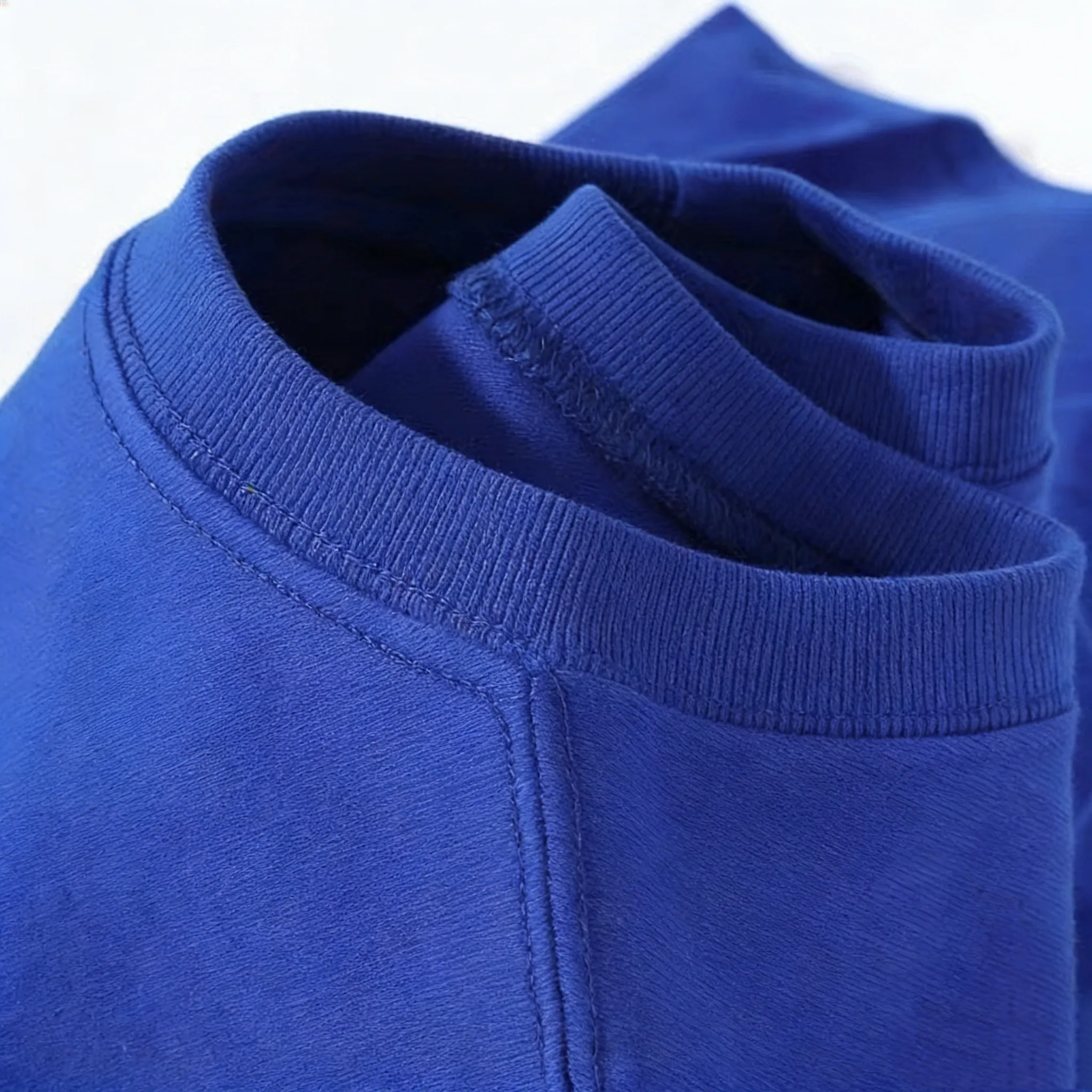 Men's T Shirts 400G Heavy Duty Short Sleeve T-shirt Men Summer Cotton Thick Small Neckline Pure White American Half Tees dailywear unisex