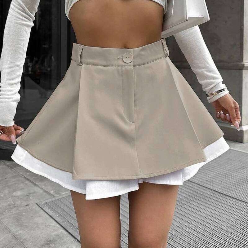Trendix High Waist Patchwork For Women 2026 New Fashion Casual Pleated Mini Skirt Party Sexy Hot Girls Slim Short Skirts XJ260309
