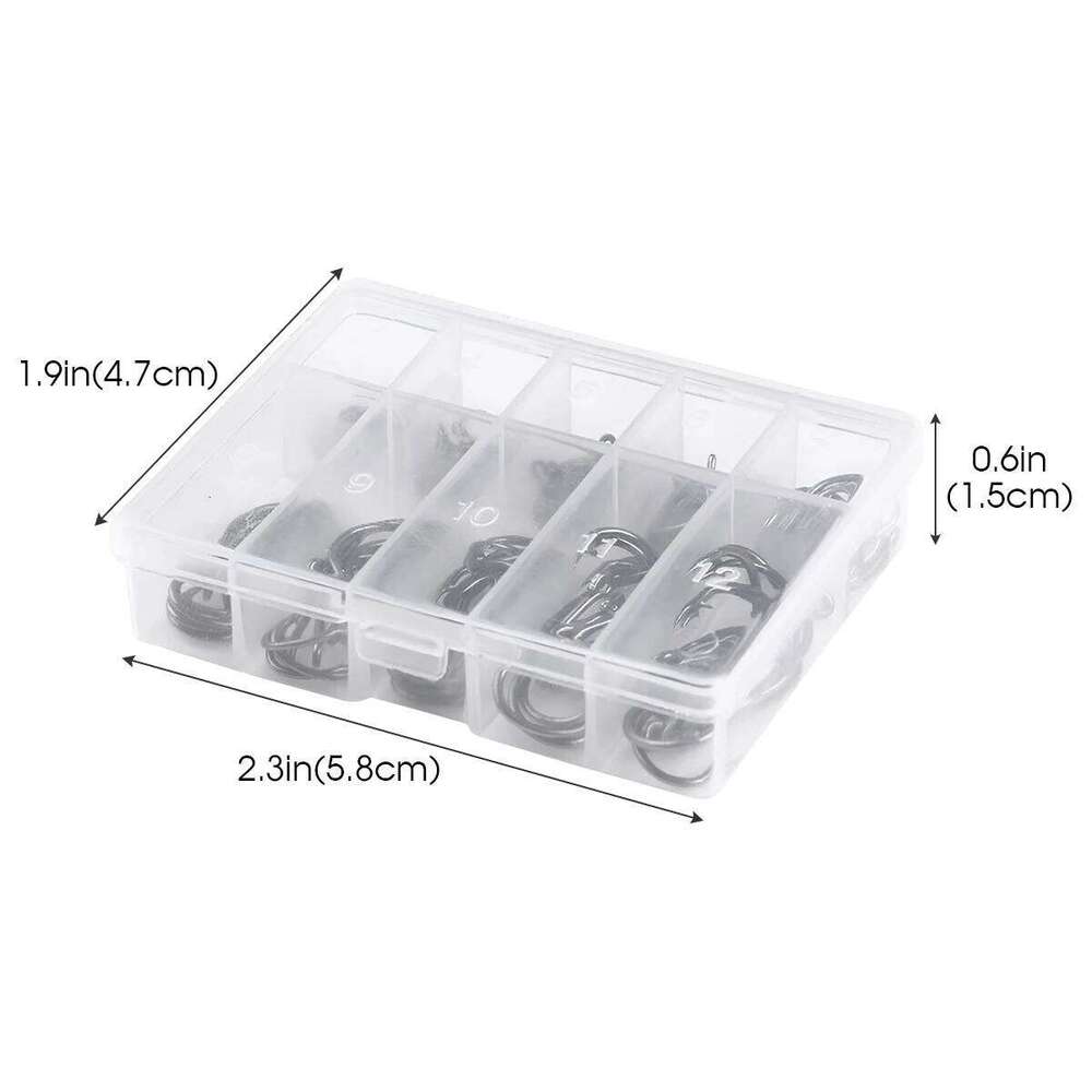 100pcs/Box Hooks Set with Tackle Box Saltwater Fresh Water High Carbon Steel Carp Fishhook Fishing Accessories S260305